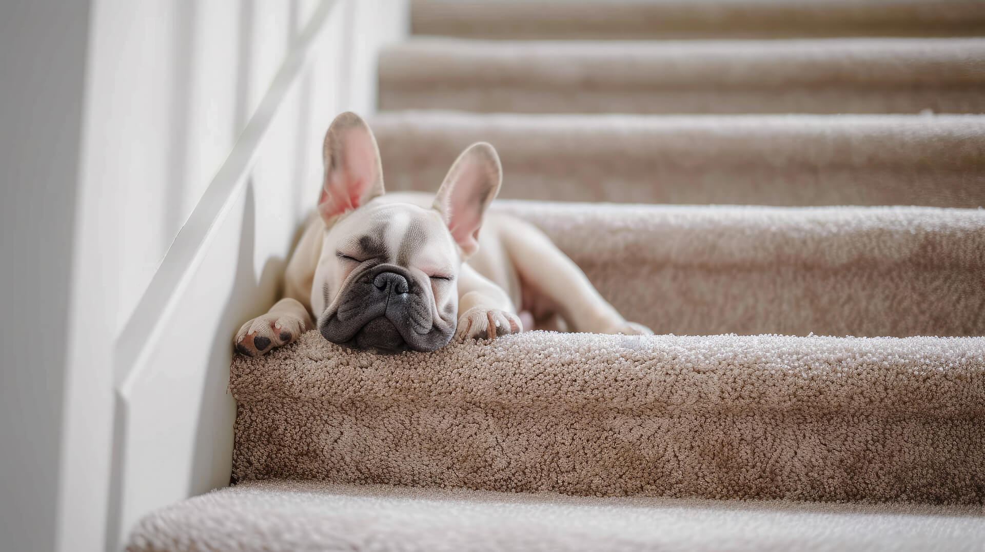 Traprenovatie Bulldog Slapend Op Tree